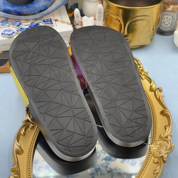 🆕 KURT GEIGER LONDON 🧿 NWOT Meena Eagle Metallic Pool Slide - Size 36 US 6 - Picture 14 of 15